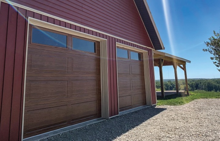 Ranch garage door in Auburn with Clear Windows